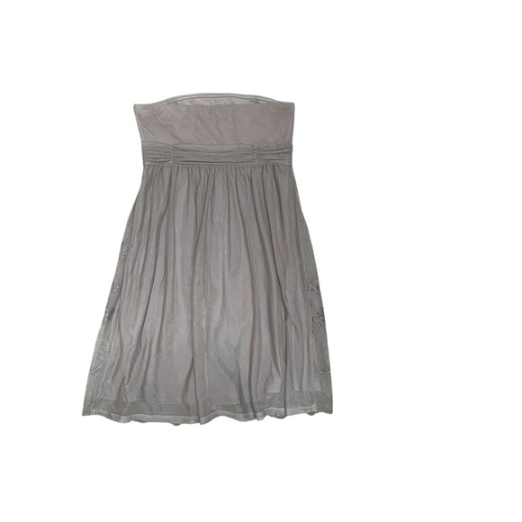 Esprit Strapless Dress Lace Embroidery Mesh Light Brown Fairy Boho S/M Y2k - Picture 3 of 6